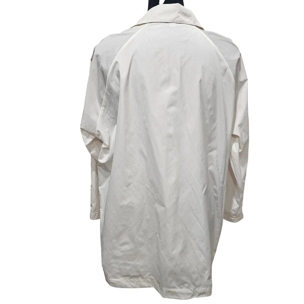 PLANET‎ Lightweight Jacket Womens One Size Ivory Double Breasted Nylon Coat